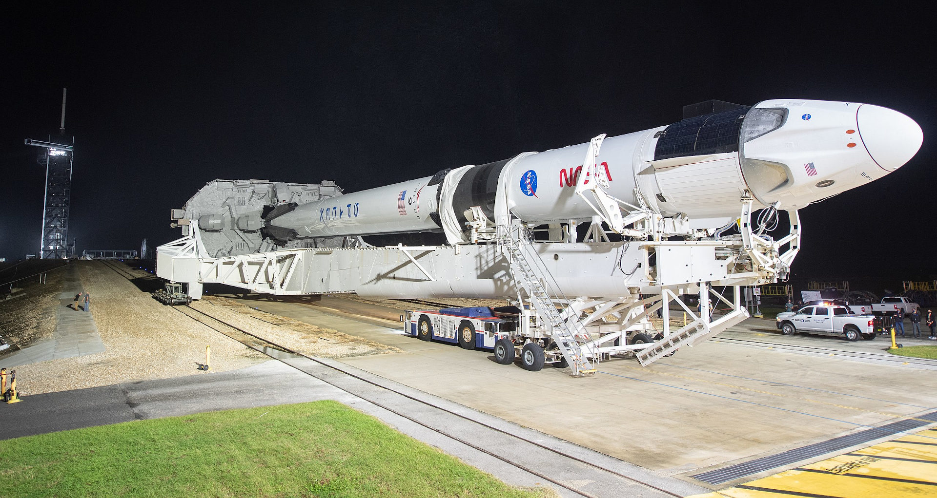 Image of a SpaceX Falcon 9 Rocket for NASA's Crew 1 Mission